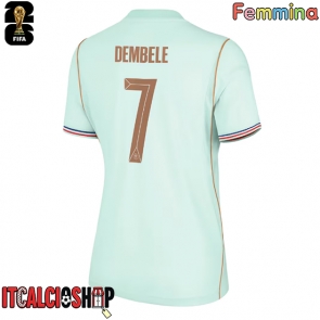 Francia Ousmane Dembele #7 Seconda Maglia Femmina Mondiali 2026 Manica Corta